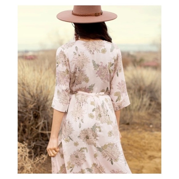 Joyfolie | Boho Romantic Cottagecore Festival Kathleen Duster Blush Floral | S - Picture 5 of 16